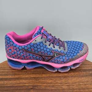 Mizuno Wave Prophecy 3 Shoes Womens 7.5 Blue Purple Pink Gym Running Sneakers